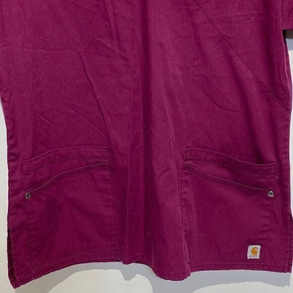 Carhartt Women's Scrub Suit Top In Magenta Size M - Picture 4 of 9